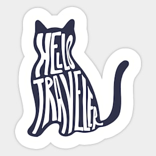 Hello Traveler Cat Sticker